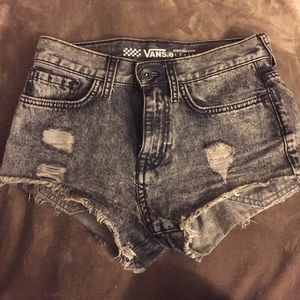 Vans Grey Acid Wash Denim Shorts